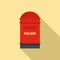 Letter mailbox icon, flat style