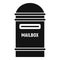 Letter mailbox icon, simple style