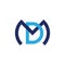 Letter md linked colorful overlap design logo vector
