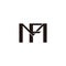 Letter mf linked geometric clean logo vector