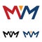 letter MM twin logo template