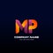 Letter MP initial Logo Vector With colorful