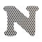 Letter N of the alphabet - Stainless steel punched metal sheet