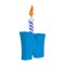 Letter N birthday font. Letter and candle. anniversary alphabet