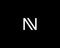 A letter N black and white logo. Dynamic monogram linear logotype. Flat vector logo template.