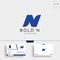 Letter N Bold Creative Logo template with business card template