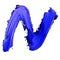 Letter N drawn with blue paints