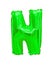 Letter n English alphabet green