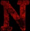 letter n font in grunge horror style with cracked texture