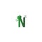 Letter N logo design frog footprints concept