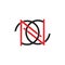 Letter n overlapping line geometric brand logo vector