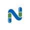 Letter N Pill or Capsule Logo Design. Alphabet Geometric Medicine Vector Graphic Icon