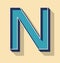 Letter N Retro Vector Text Style, Fonts Concept