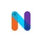 Letter N tech colorful logo with overlay effect.