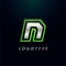 Letter N for video game logo and super hero monogram. Sport gaming emblem, bold futuristic letter with sharp angles and