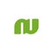 Letter nu green color simple connect logo vector
