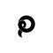 Letter o p overlapping ribbon simple design logo vector