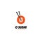 Letter O Sushi with chopstick japanese restaurant logo icon
