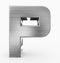 Letter P 3d cubic rounded metal isolated on white