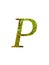 Letter P of the alphabet made with red and green leaf of vegetable chard
