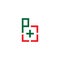 Letter p b simple plus medical hospital health care vector