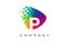 Letter P Colourful Rainbow Logo Design.