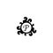 Letter P Decorative Alphabet Logo isolated on white Background. Elegant Curl & Floral Logo Concept. Luxury black Initial Abjad