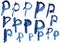 The letter P is drawn in different versions