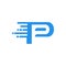 Letter P fast packet data internet connection logo