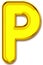 letter p in golden balloon style