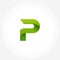 letter p green logo template. alphabet logotype design