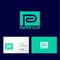 The letter P is like a clip on a turquoise background. Logo for stationery. Trade mark for office supplies.