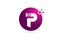 letter P logo alphabet sphere for company logo icon design in pink and white