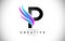 Letter P Logo with creative gradient swooshes. Creative elegant letter P with colorful vector Icon