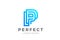 Letter P Logo Monogram Geometric Font design vecto