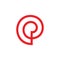 Letter p loop spiral logo vector