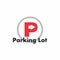 Letter p parking lot arrow symbol vector