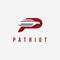 Letter P for patriot logo icon vector template