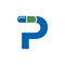 Letter P Pill or Capsule Logo Design. Alphabet Geometric Medicine Vector Graphic Icon