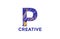Letter P Trendy Acrylic Fluid Vector Logo