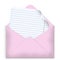 Letter in a pink envelope