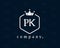 Letter PK, P and K luxury hexagon monogram logo design