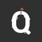 Letter Q Candle logo, icon, or symbol template design
