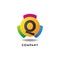 Letter Q Cheerful Logo Concept, Colorful Alphabetical Logo Design Template