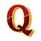 Letter Q in circus style. Vector illustration on a white background.