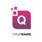 Letter Q creative tech logo icon design