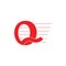 Letter q motion ribbon simple logo vector