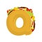 Letter Q tacos. Mexican fast food font. Taco alphabet symbol. Me