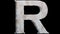 letter r 3d font crumbling stone effect carved