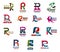 Letter R abstract business identity